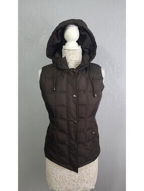 Gap Women's XS Brown Quilted Hooded Vest